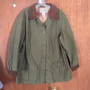 LL Bean  Flannel lined Chore Jacket Green
